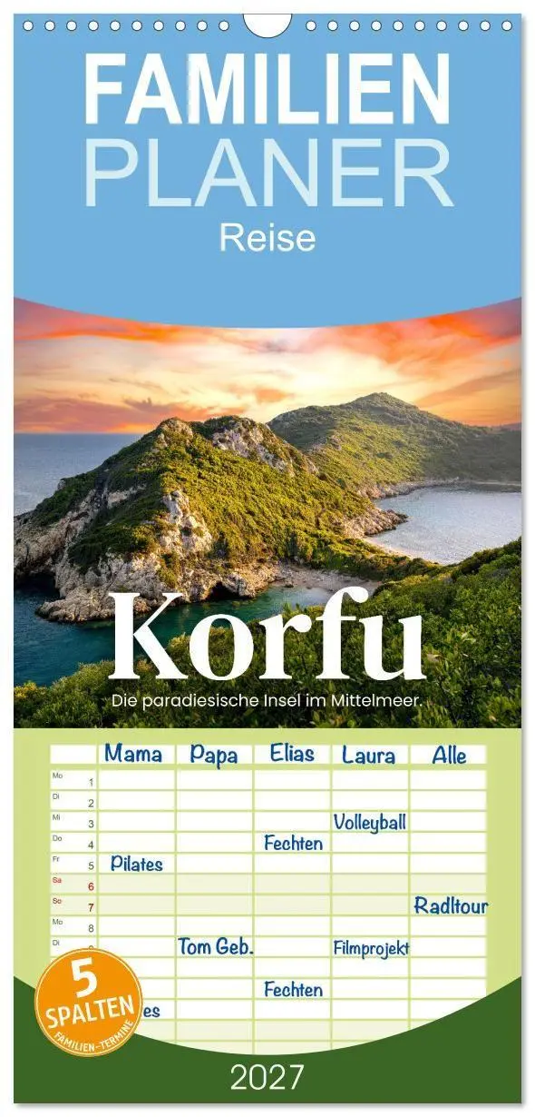Cover: 9783594326367 | Familienplaner 2027 - Korfu - Die paradiesische Insel im...