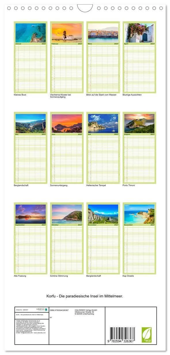 Bild: 9783594326367 | Familienplaner 2027 - Korfu - Die paradiesische Insel im...