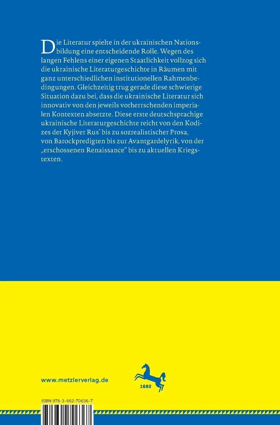 Rückseite: 9783662706367 | Ukrainische Literaturgeschichte | Ulrich Schmid | Buch | xi | Deutsch