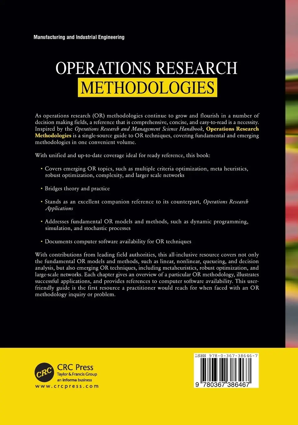 Rückseite: 9780367386467 | Operations Research Methodologies | A. Ravi Ravindran | Taschenbuch