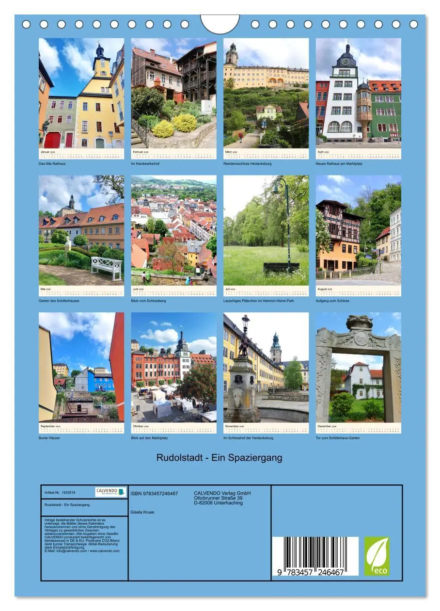 Bild: 9783457246467 | Rudolstadt - Ein Spaziergang (Wandkalender 2026 DIN A4 hoch),...