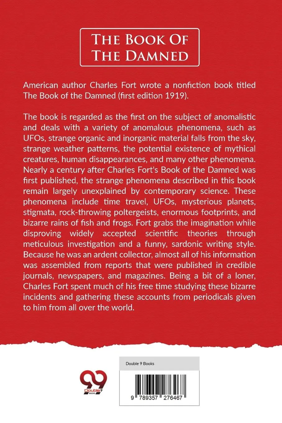 Rückseite: 9789357276467 | The Book Of The Damned | Charles Fort | Taschenbuch | Englisch | 2023