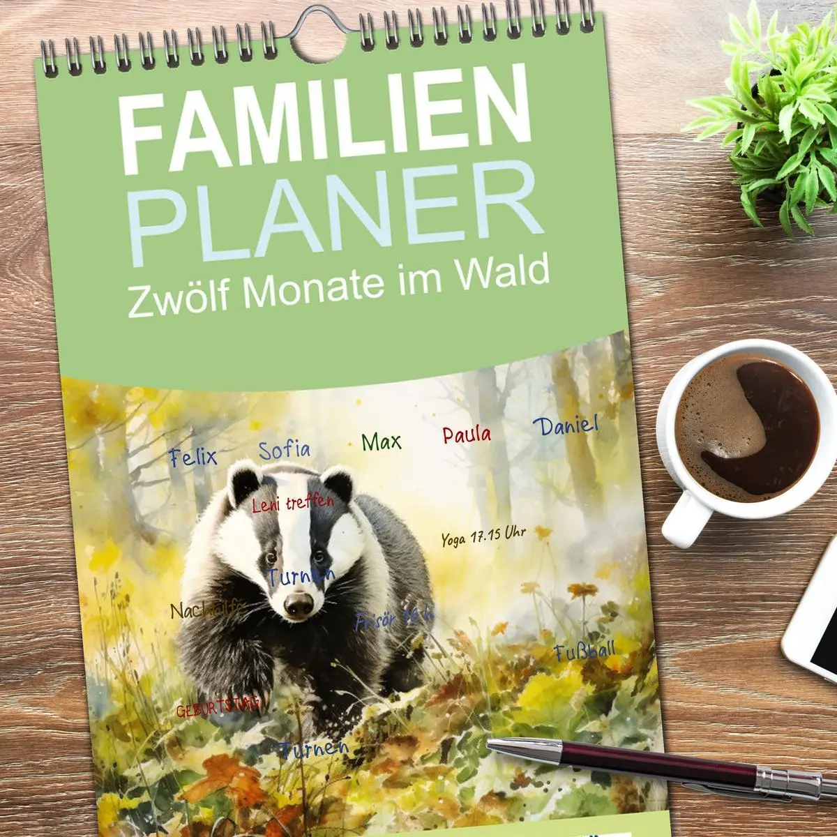 Bild: 9783516496567 | Familienplaner 2026 - Zwölf Monate im Wald mit 5 Spalten...