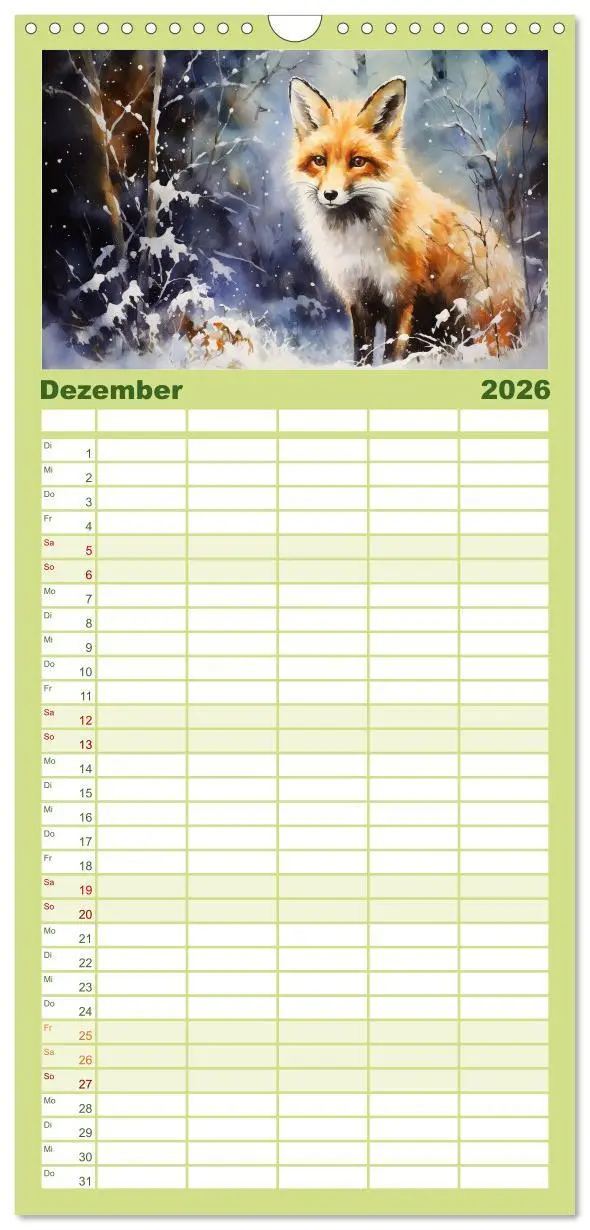 Bild: 9783516496567 | Familienplaner 2026 - Zwölf Monate im Wald mit 5 Spalten...