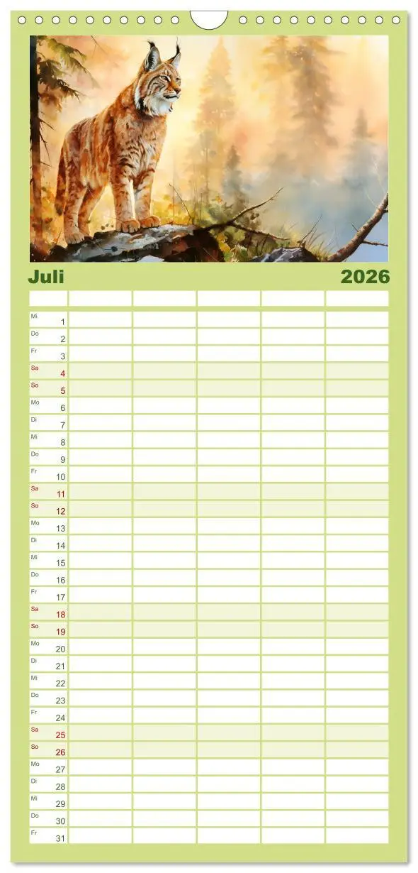 Bild: 9783516496567 | Familienplaner 2026 - Zwölf Monate im Wald mit 5 Spalten...
