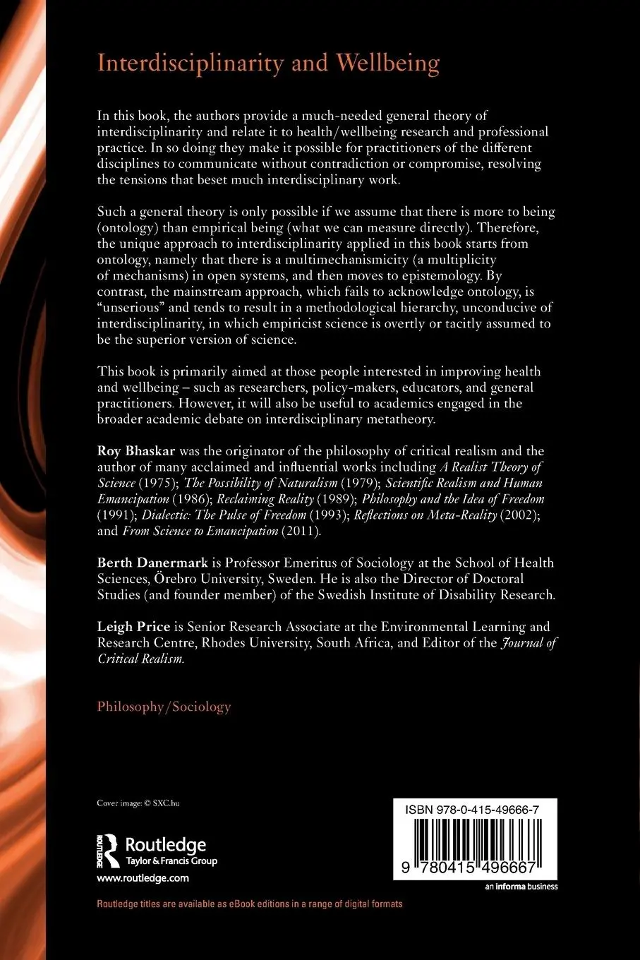Rückseite: 9780415496667 | Interdisciplinarity and Wellbeing | Roy Bhaskar (u. a.) | Taschenbuch