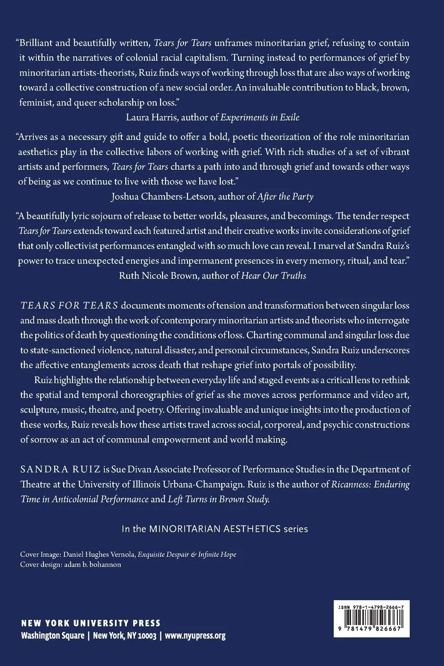 Rückseite: 9781479826667 | Tears for Tears | Aesthetics in Grief Minor | Sandra Ruiz | Buch