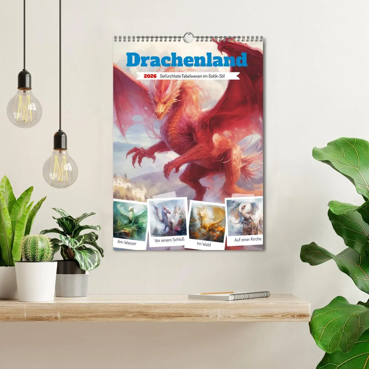 Bild: 9783516316667 | Drachenland. Gefürchtete Fabelwesen im Gotik-Stil (Wandkalender...