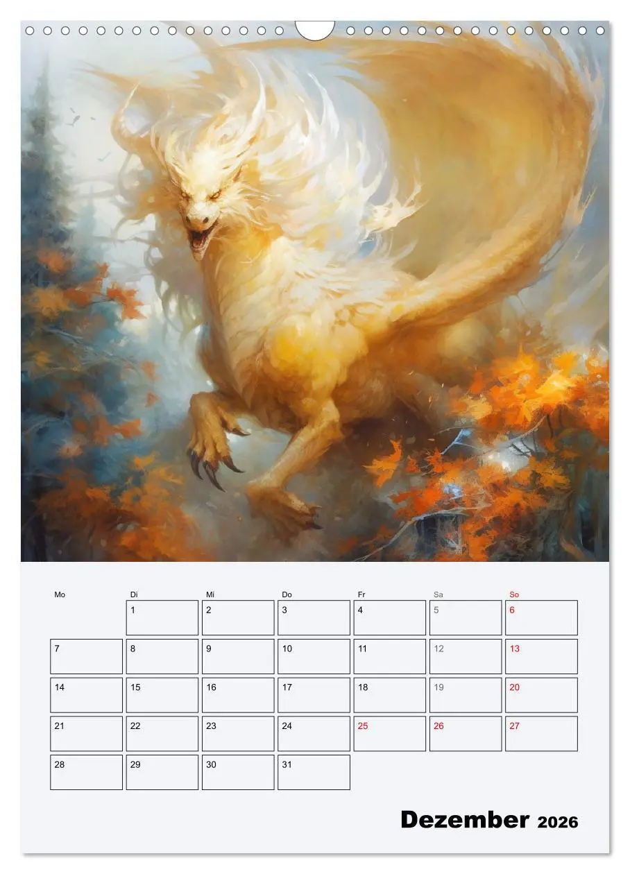 Bild: 9783516316667 | Drachenland. Gefürchtete Fabelwesen im Gotik-Stil (Wandkalender...