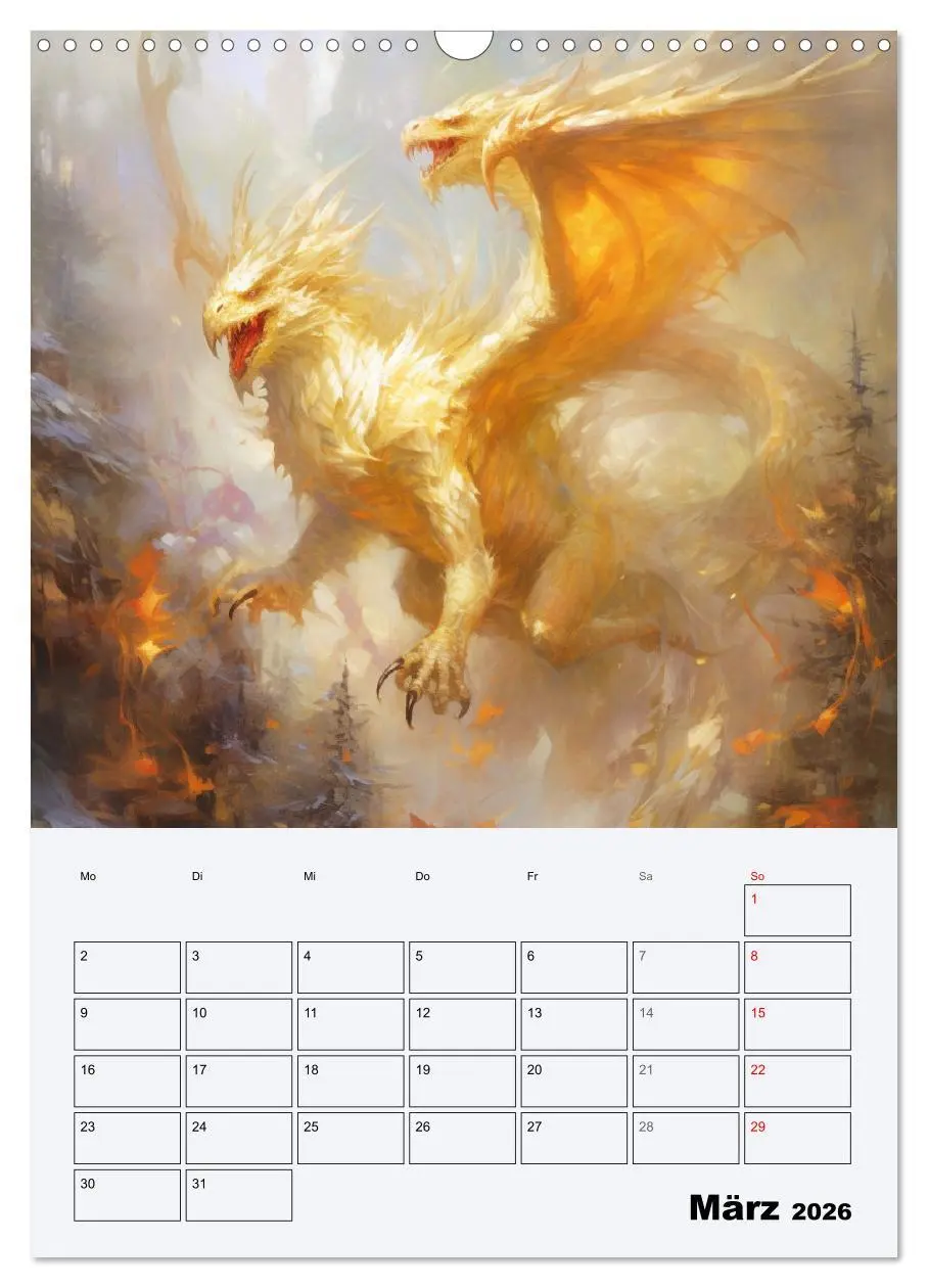 Bild: 9783516316667 | Drachenland. Gefürchtete Fabelwesen im Gotik-Stil (Wandkalender...