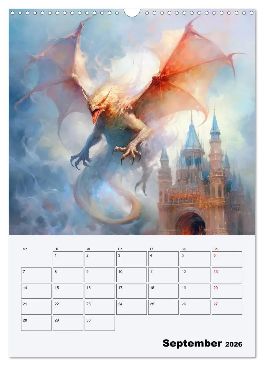 Bild: 9783516316667 | Drachenland. Gefürchtete Fabelwesen im Gotik-Stil (Wandkalender...