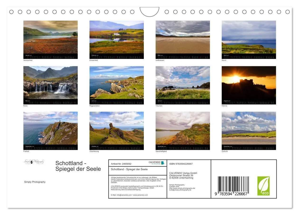Bild: 9783594226667 | Schottland - Spiegel der Seele (Wandkalender 2027 DIN A4 quer),...