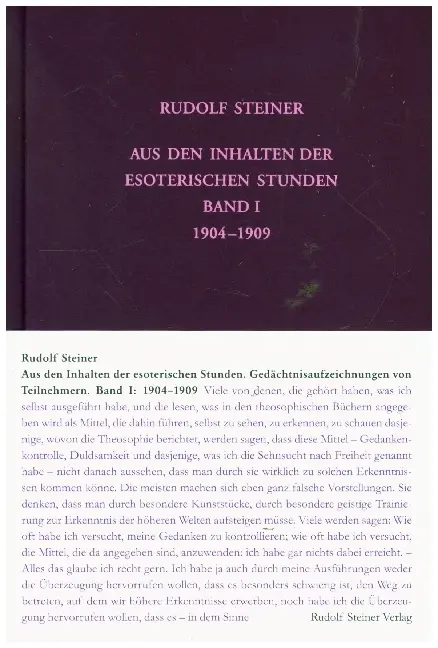 Cover: 9783727426667 | Aus den Inhalten der esoterischen Stunden, Band I: 1904-1909 | Steiner