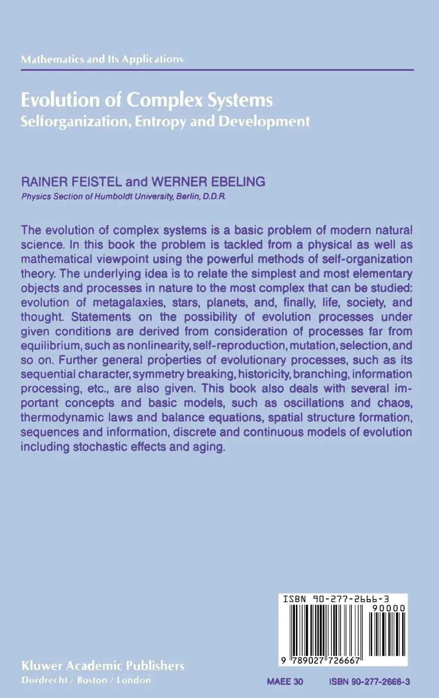 Rückseite: 9789027726667 | Evolution of Complex Systems | Werner Ebeling (u. a.) | Buch | vi