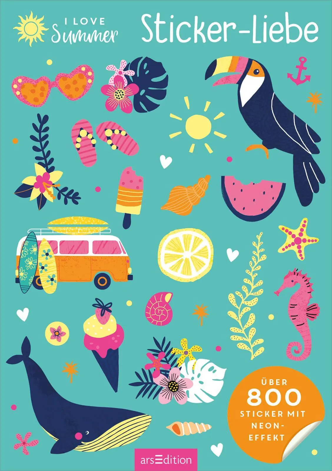 Bild: 4014489136767 | I Love Summer - Sticker-Liebe | Über 800 Sticker mit Neoneffekt | 2025
