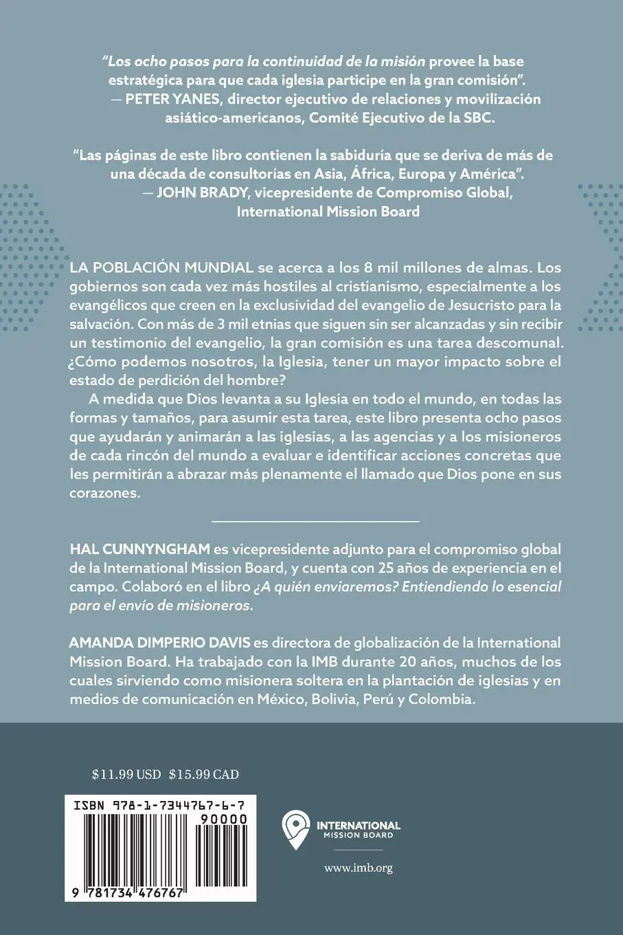 Rückseite: 9781734476767 | Los ocho pasos para la continuidad de la misión | Cunnyngham (u. a.)