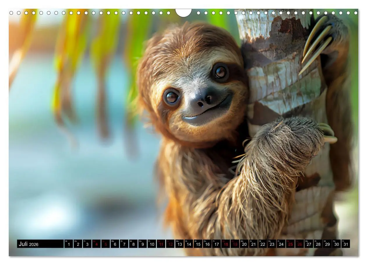 Bild: 9783457386767 | Faultiere - entspannt durchs Jahr (Wandkalender 2026 DIN A3 quer),...