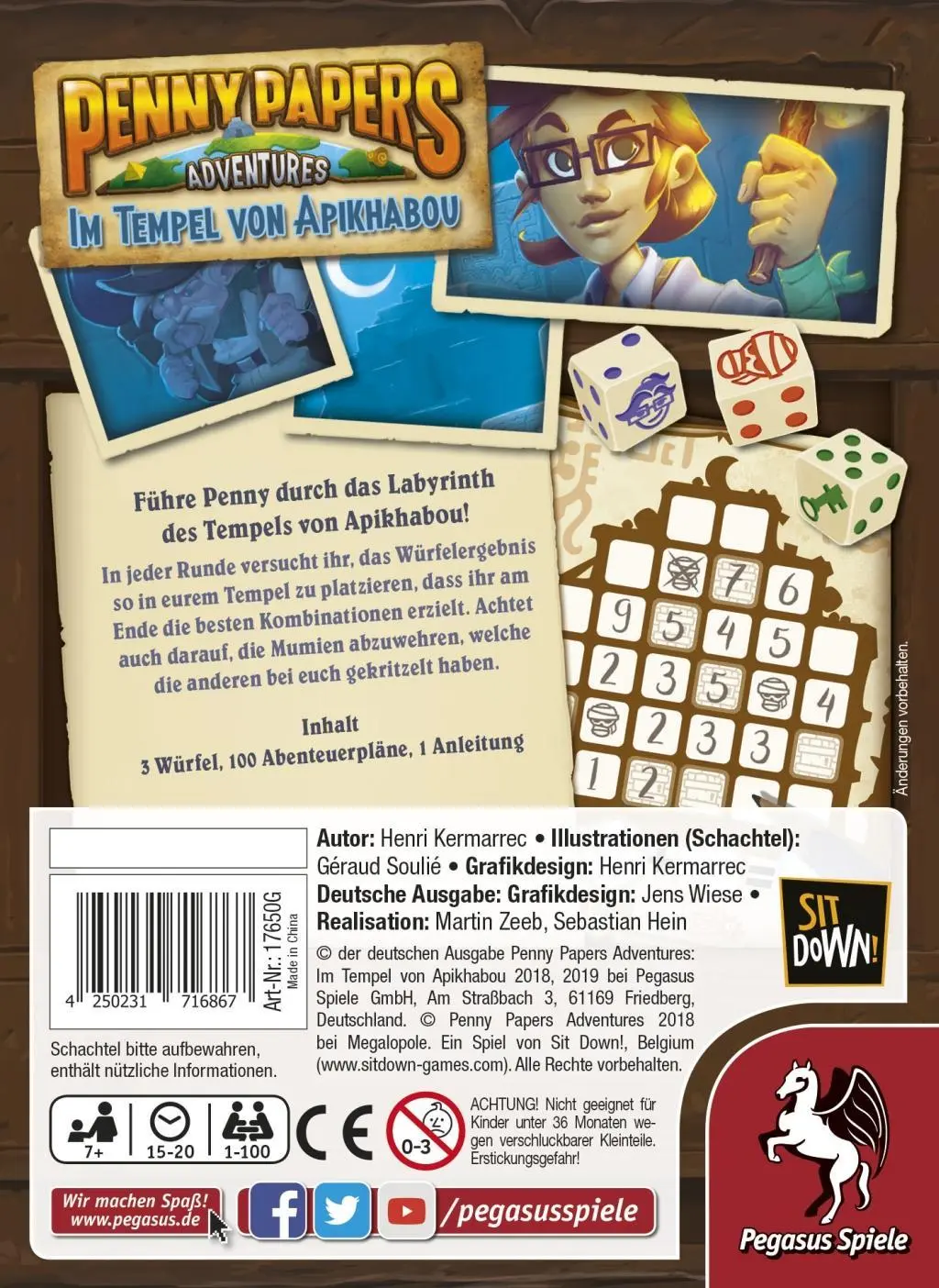 Bild: 4250231716867 | Penny Papers Adventures: Im Tempel von Apikhabou | Henri Kermarrec