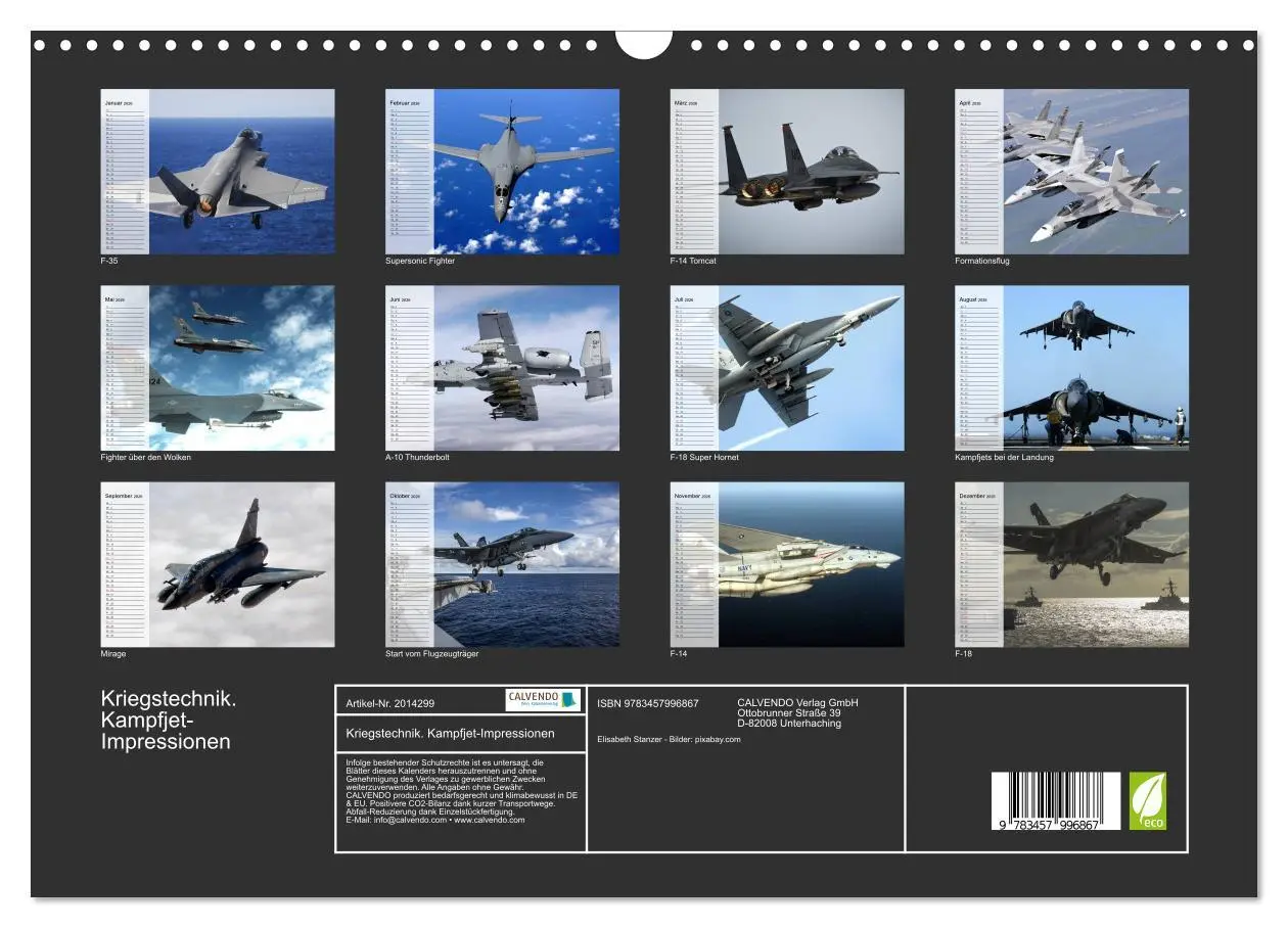 Bild: 9783457996867 | Kriegstechnik. Kampfjet-Impressionen (Wandkalender 2026 DIN A3...