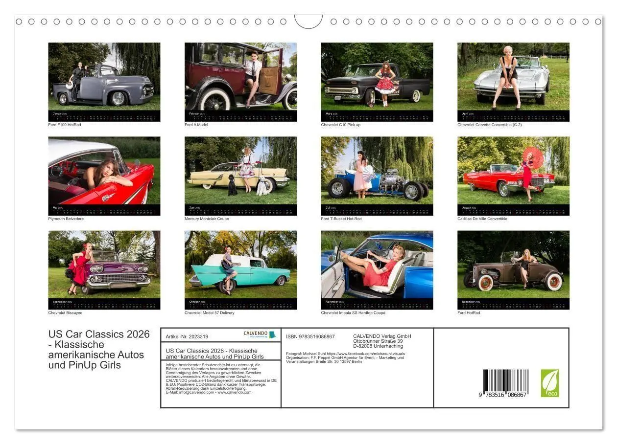 Bild: 9783516086867 | US Car Classics 2026 - Klassische amerikanische Autos und PinUp...