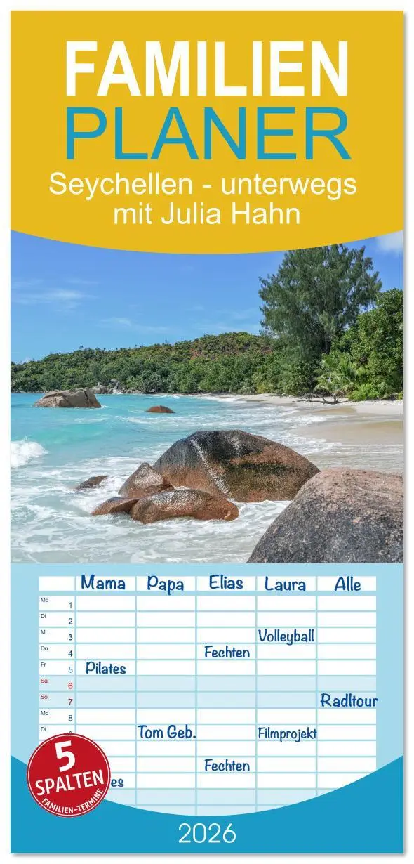 Cover: 9783516606867 | Familienplaner 2026 - Seychellen - unterwegs mit Julia Hahn mit 5...