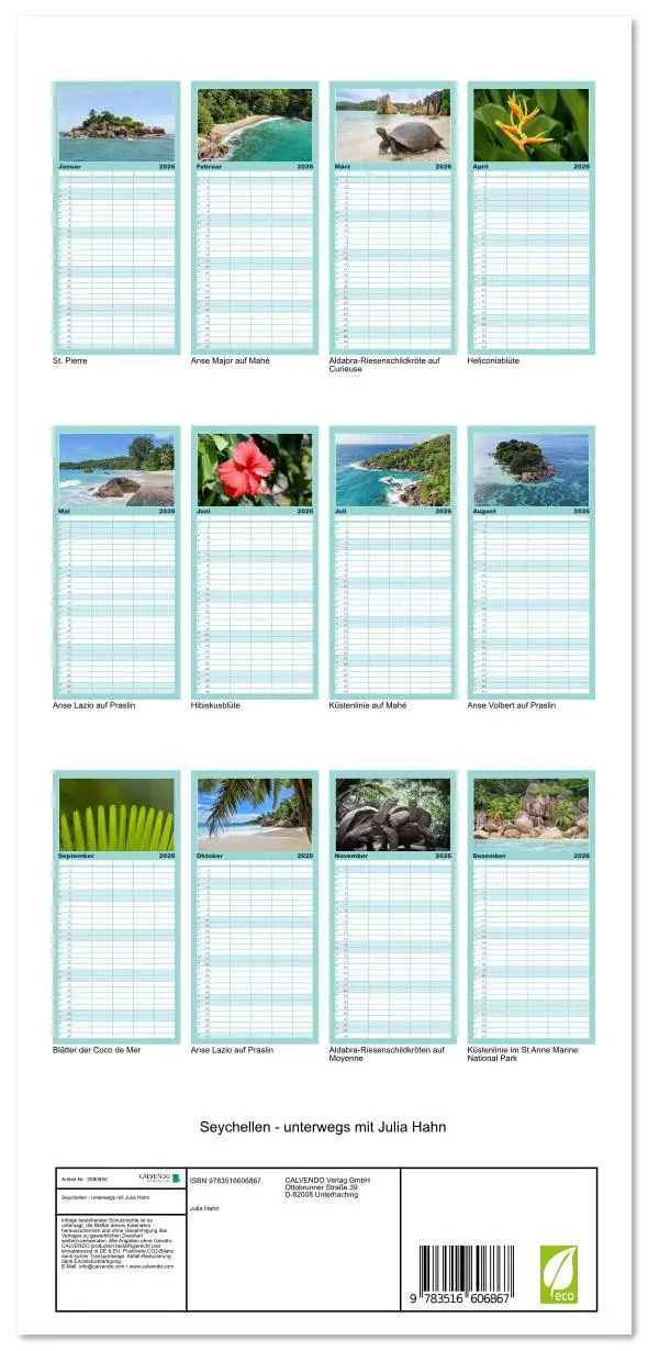 Bild: 9783516606867 | Familienplaner 2026 - Seychellen - unterwegs mit Julia Hahn mit 5...
