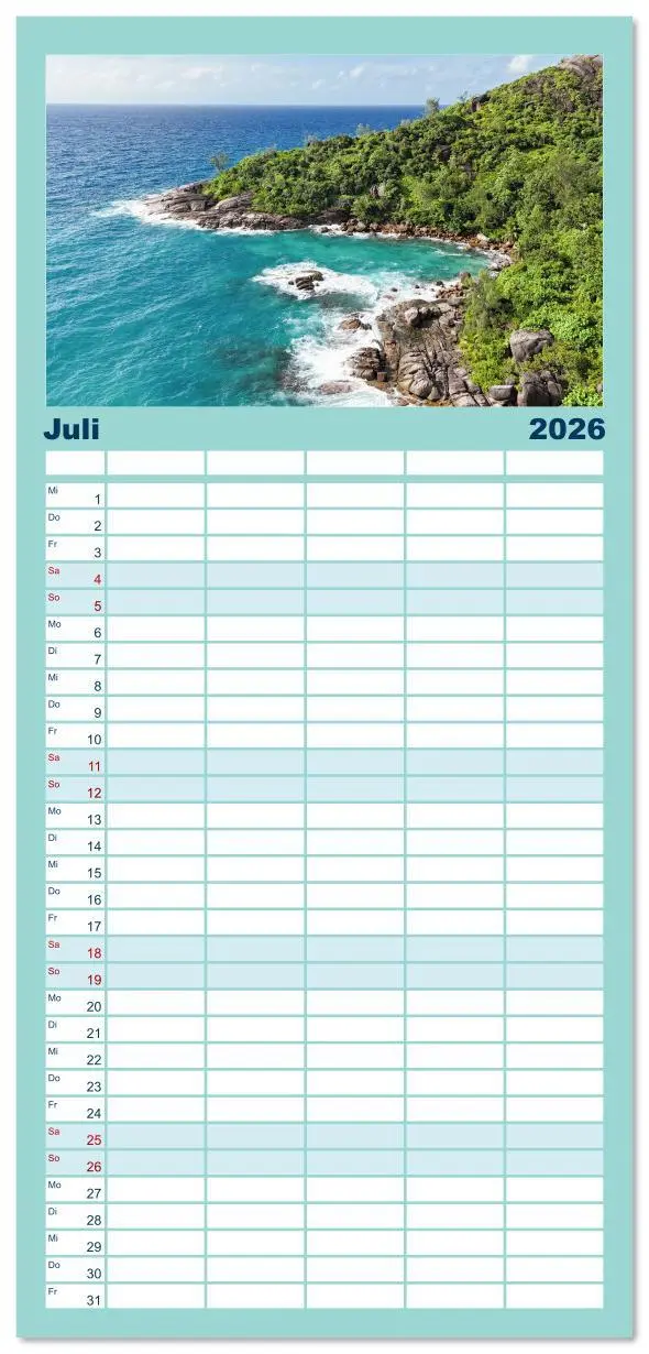 Bild: 9783516606867 | Familienplaner 2026 - Seychellen - unterwegs mit Julia Hahn mit 5...