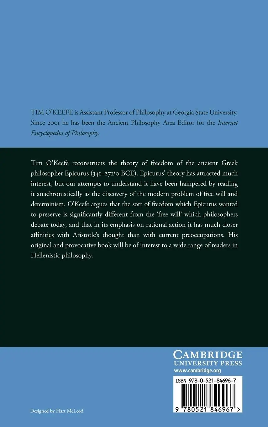 Rückseite: 9780521846967 | Epicurus on Freedom | Timothy O'Keefe (u. a.) | Buch | Englisch | 2011
