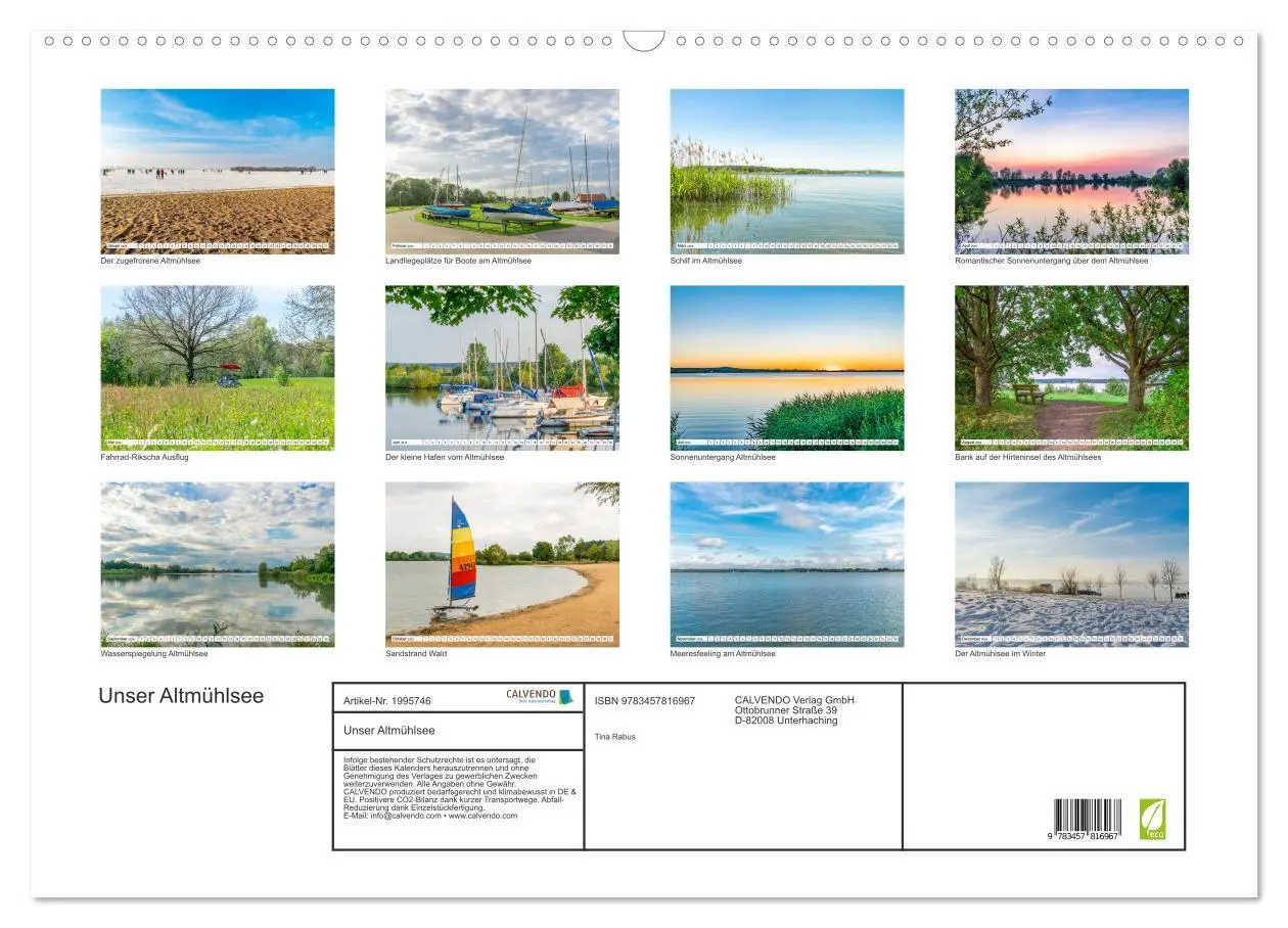 Bild: 9783457816967 | Unser Altmühlsee (Wandkalender 2026 DIN A2 quer), CALVENDO...