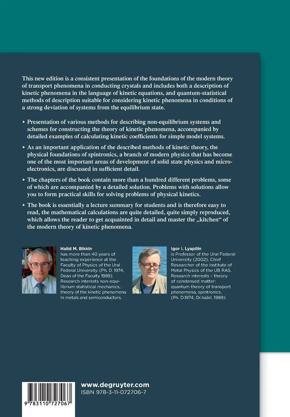 Rückseite: 9783110727067 | Non-equilibrium Thermodynamics and Physical Kinetics | Taschenbuch
