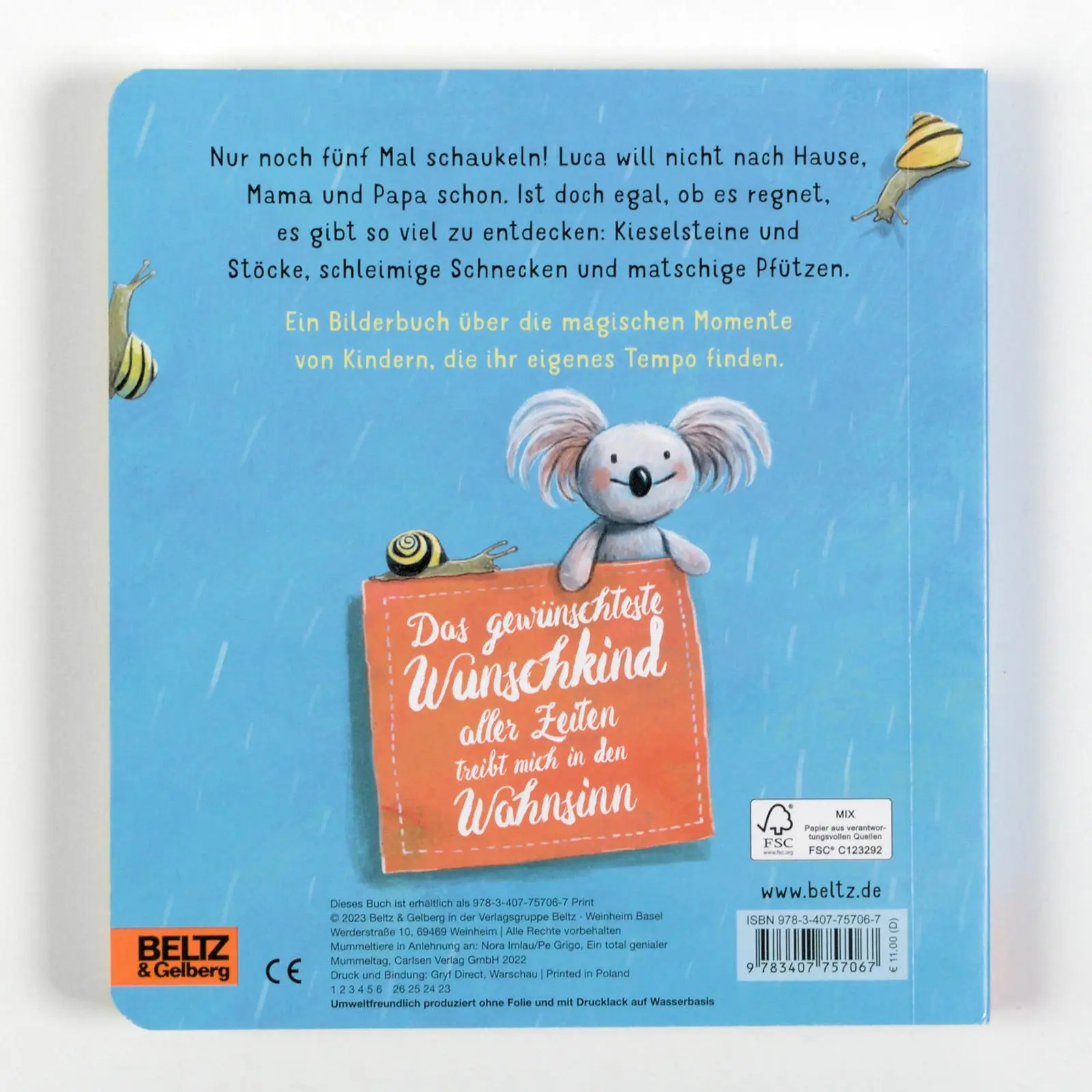 Rückseite: 9783407757067 | Ab nach Hause, Luca! | Vierfarbiges Pappbilderbuch | Graf (u. a.)