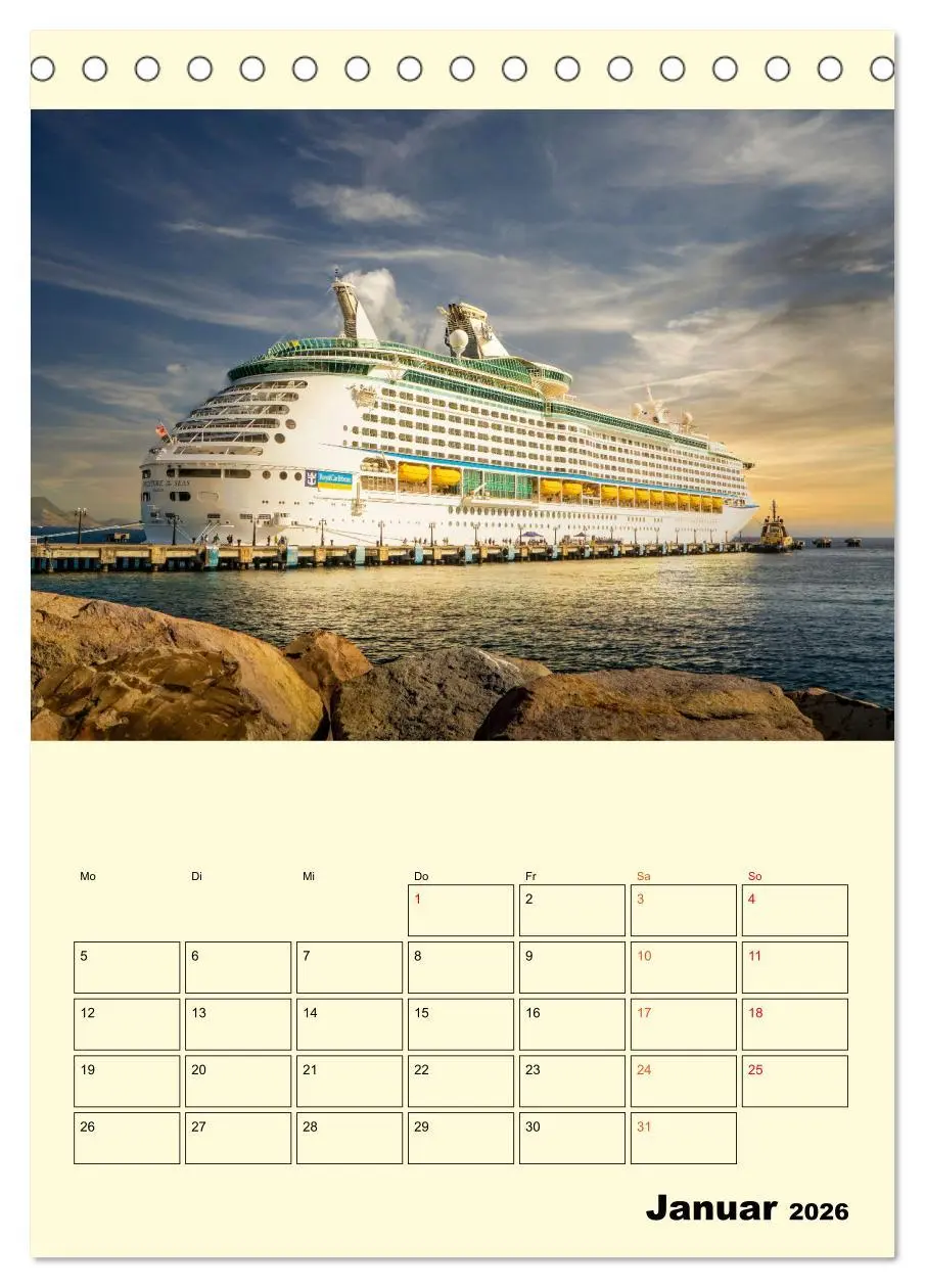 Bild: 9783516347067 | Kreuzfahrtschiffe - die Welt ist dein Ziel (Tischkalender 2026 DIN...