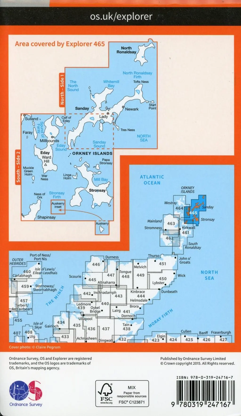 Bild: 9780319247167 | Orkney - Sanday, Eday, North Ronaldsay and Stronsay | Ordnance Survey
