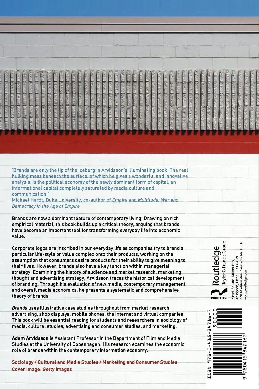 Rückseite: 9780415347167 | Brands | Meaning and Value in Media Culture | Adam Arvidsson | Buch