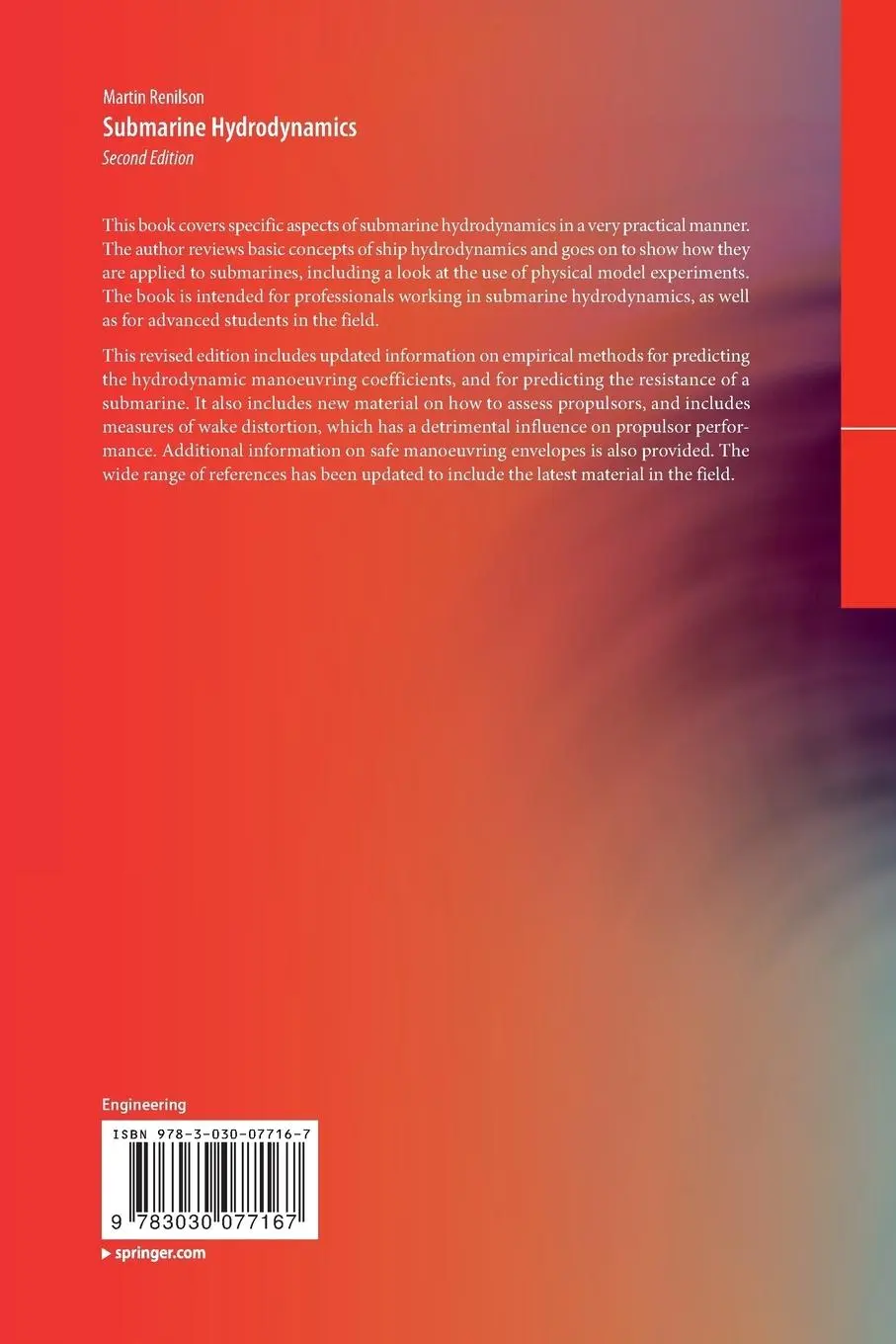 Rückseite: 9783030077167 | Submarine Hydrodynamics | Martin Renilson | Taschenbuch | xxv | 2018