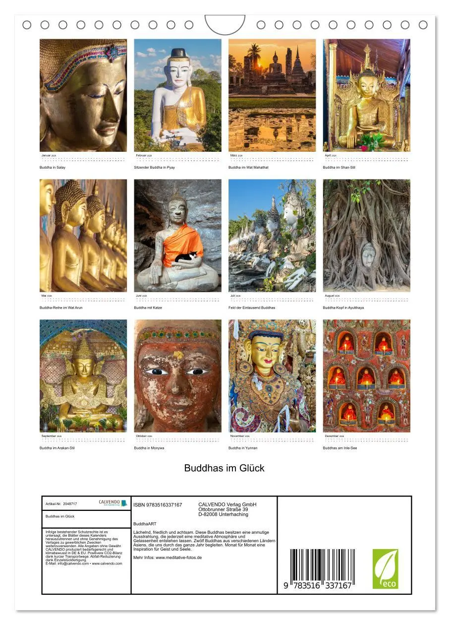 Bild: 9783516337167 | Buddhas im Glück (Wandkalender 2026 DIN A4 hoch), CALVENDO...