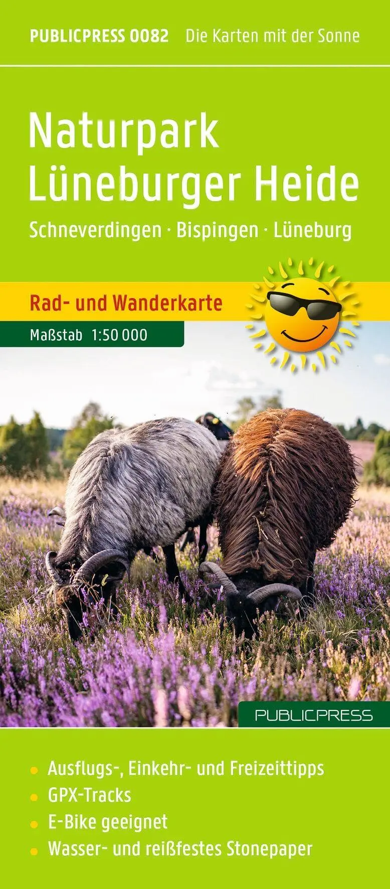 Cover: 9783991547167 | Publicpress Rad- und Wanderkarte Naturpark Lüneburger Heide,...