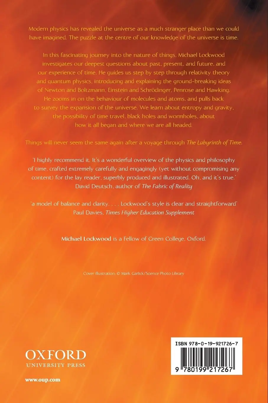 Rückseite: 9780199217267 | Labyrinth of Time | Introducing the Universe | Michael Lockwood | Buch