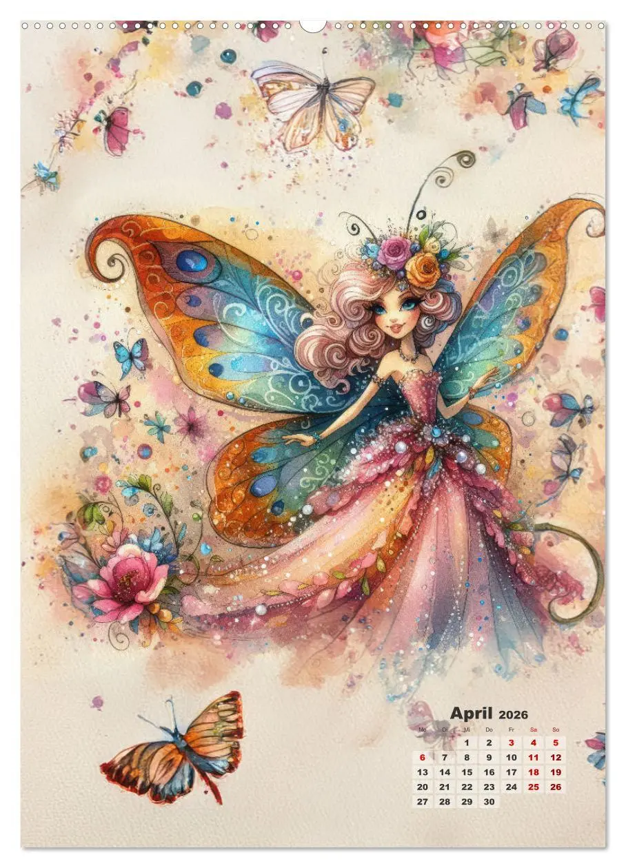 Bild: 9783516257267 | Kleine Feen so zart und fein (Wandkalender 2026 DIN A2 hoch),...