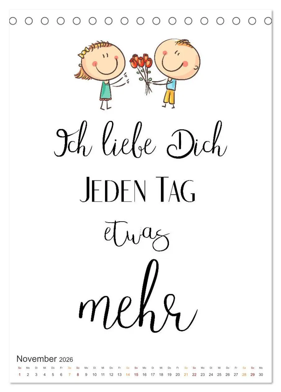 Bild: 9783516327267 | Liebessprüche (Tischkalender 2026 DIN A5 hoch), CALVENDO...