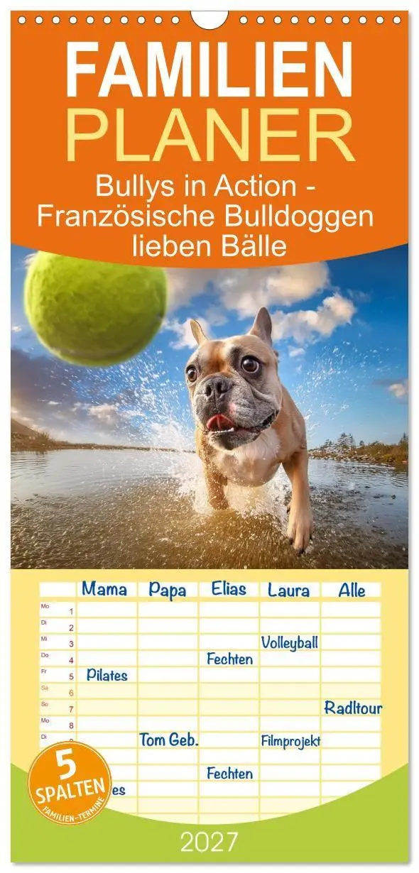 Cover: 9783594307267 | Familienplaner 2027 - Bullys in Action - Französische Bulldoggen...