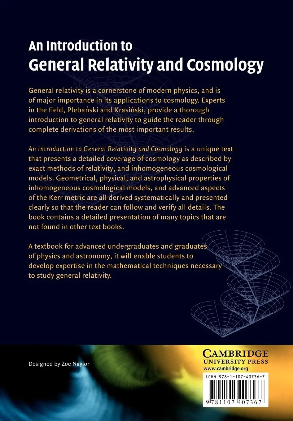 Rückseite: 9781107407367 | An Introduction to General Relativity and Cosmology | Taschenbuch