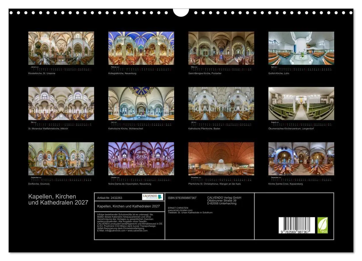 Bild: 9783569887367 | Kapellen, Kirchen und Kathedralen 2027 (Wandkalender 2027 DIN A3...