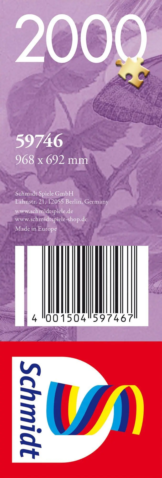 Bild: 4001504597467 | Wunderschöner Schmetterlingsgarten | Puzzle Standard 2000 Teile | 2025