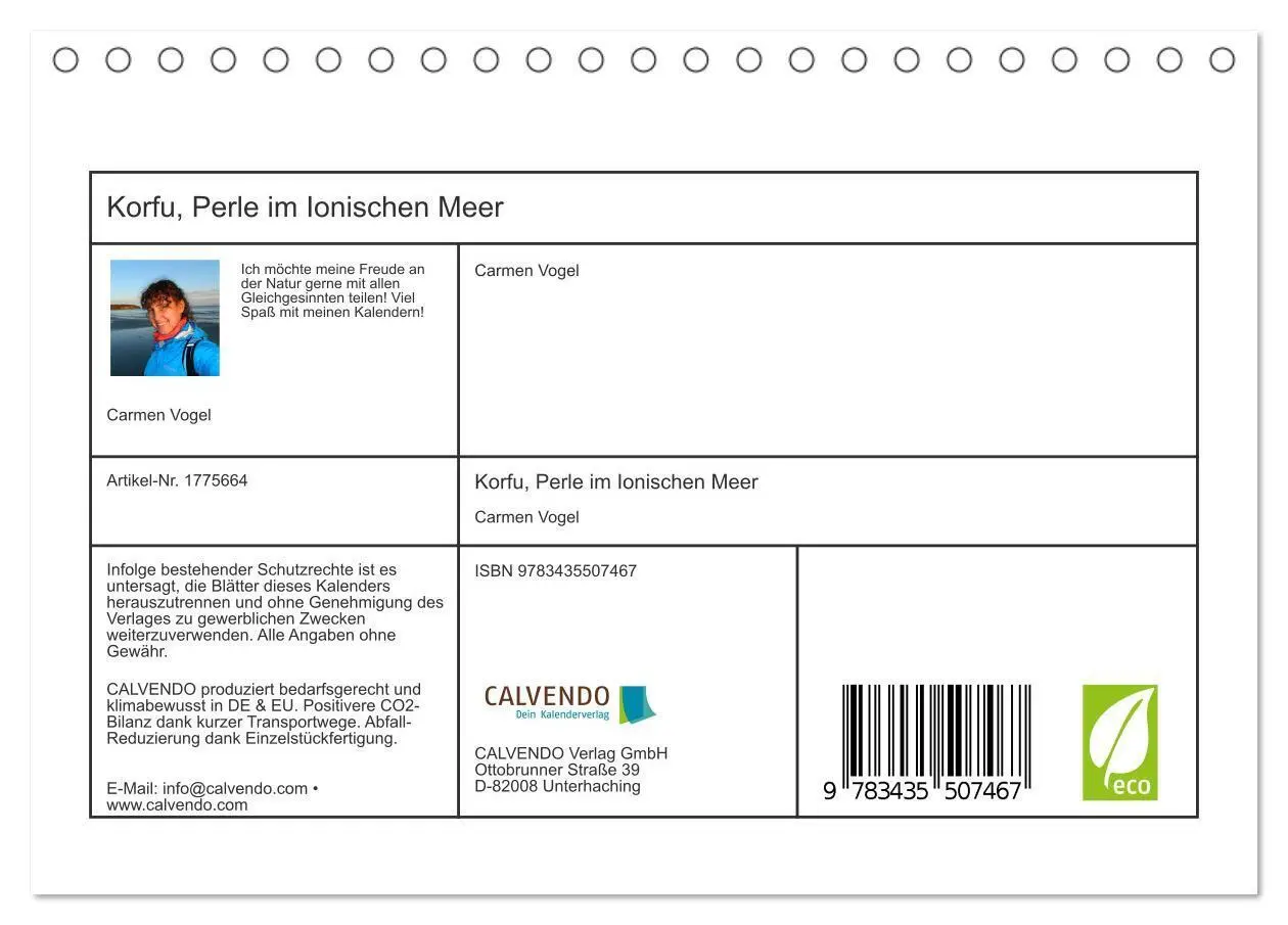 Bild: 9783435507467 | Korfu, Perle im Ionischen Meer (Tischkalender 2025 DIN A5 quer),...