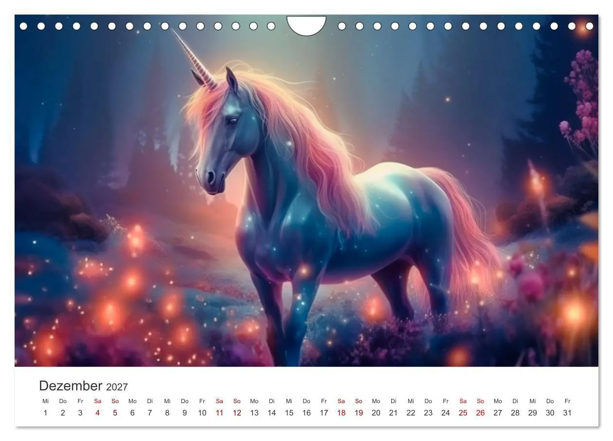 Bild: 9783569187467 | Magische Momente im Land der Einhörner (Wandkalender 2027 DIN A4...