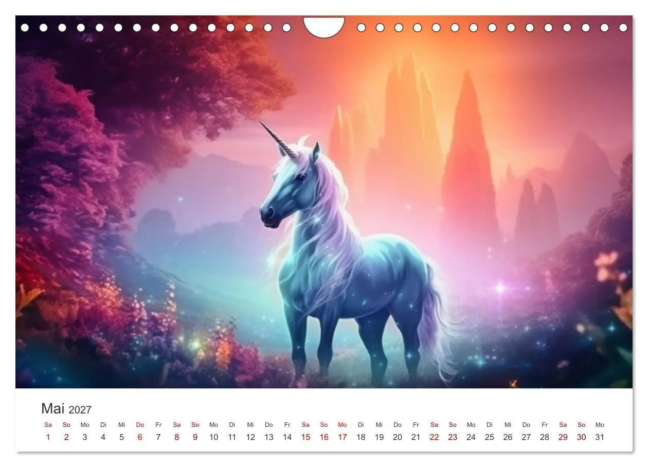 Bild: 9783569187467 | Magische Momente im Land der Einhörner (Wandkalender 2027 DIN A4...