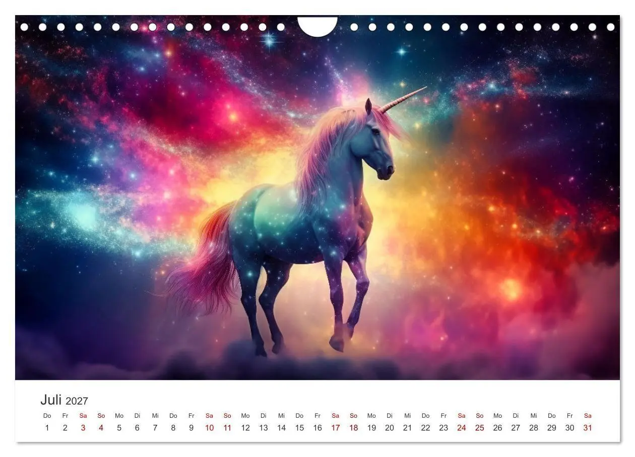 Bild: 9783569187467 | Magische Momente im Land der Einhörner (Wandkalender 2027 DIN A4...