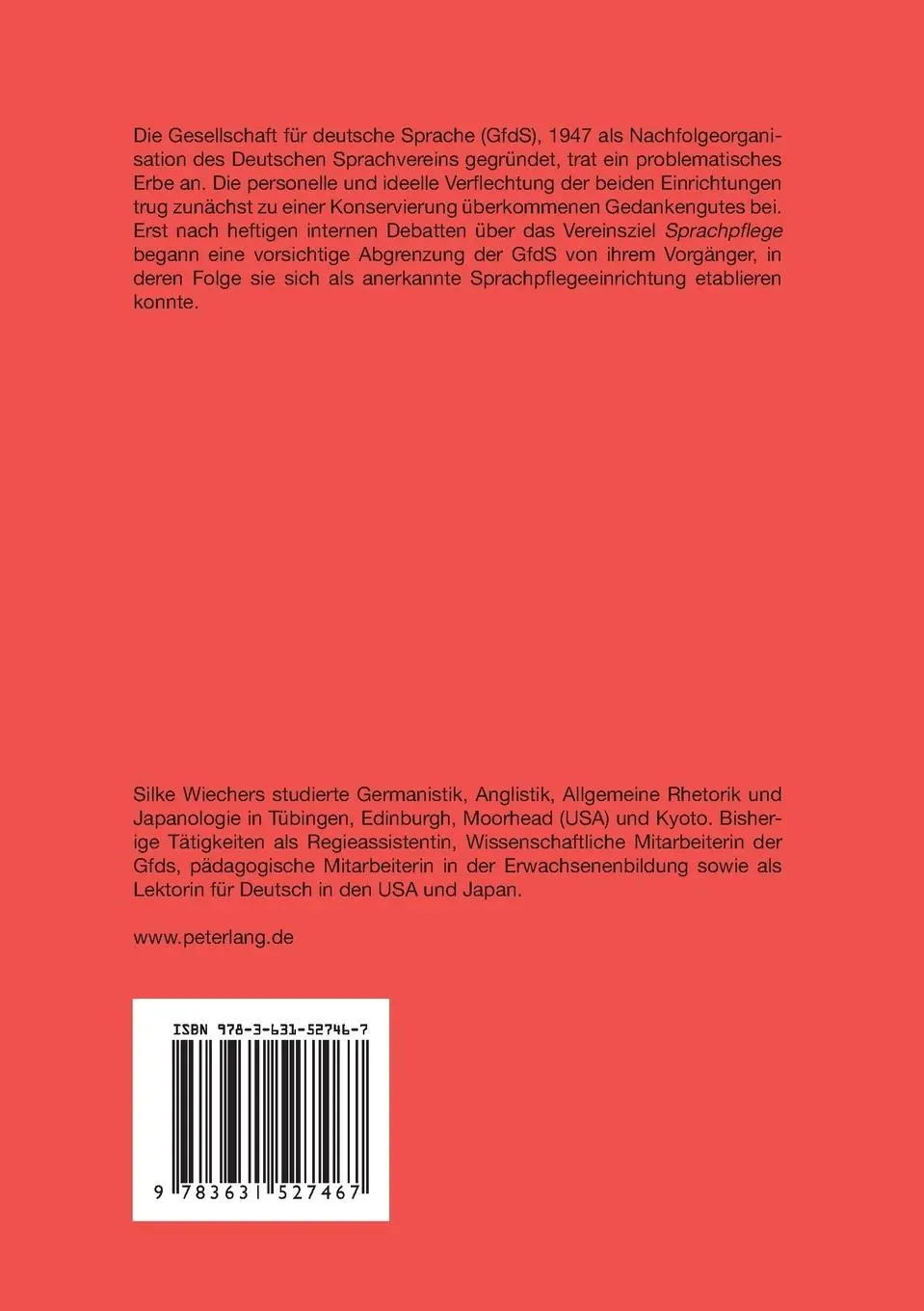 Rückseite: 9783631527467 | Die Gesellschaft für deutsche Sprache | Silke Wiechers | Taschenbuch