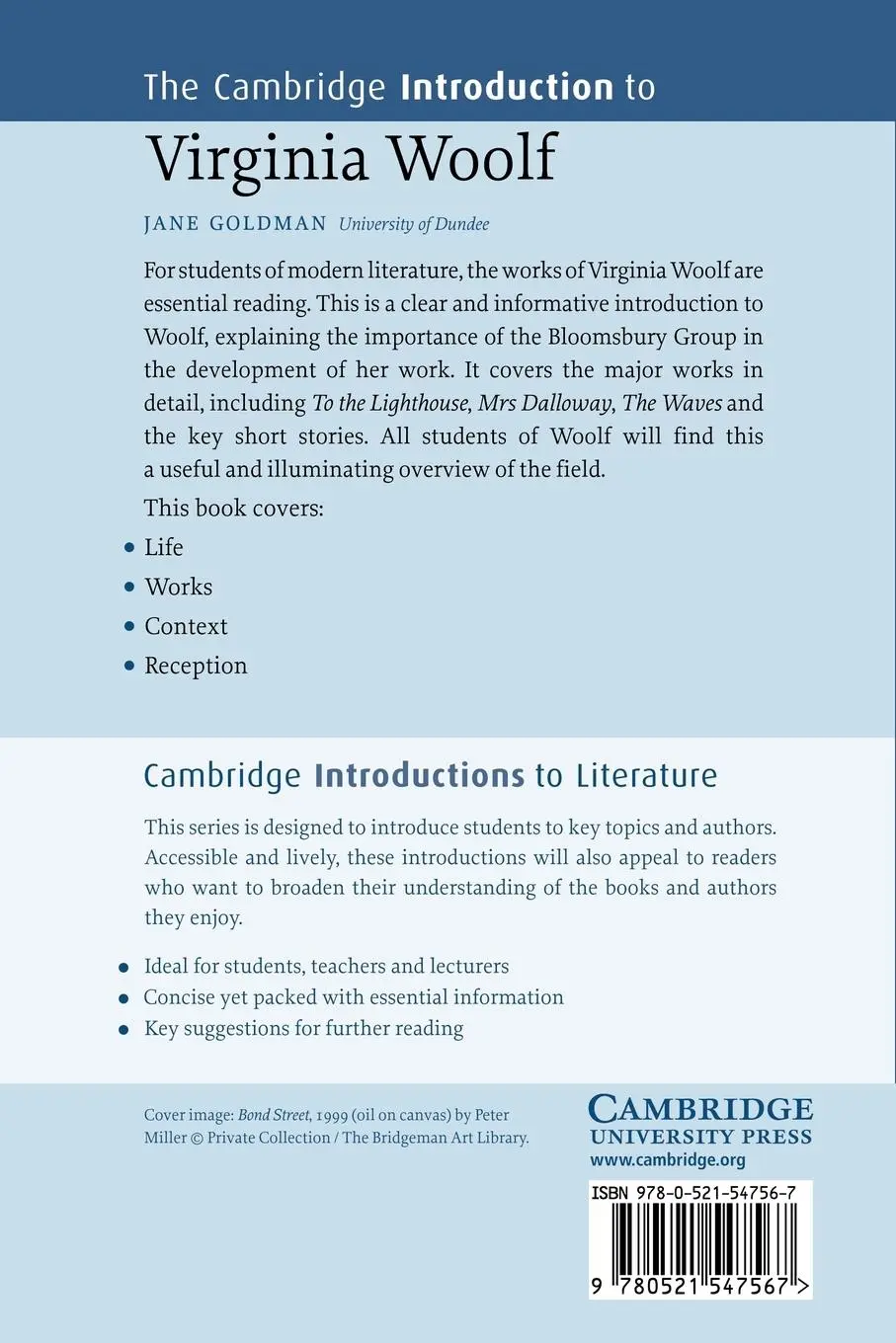 Rückseite: 9780521547567 | The Cambridge Introduction to Virginia Woolf | Jane Goldman | Buch